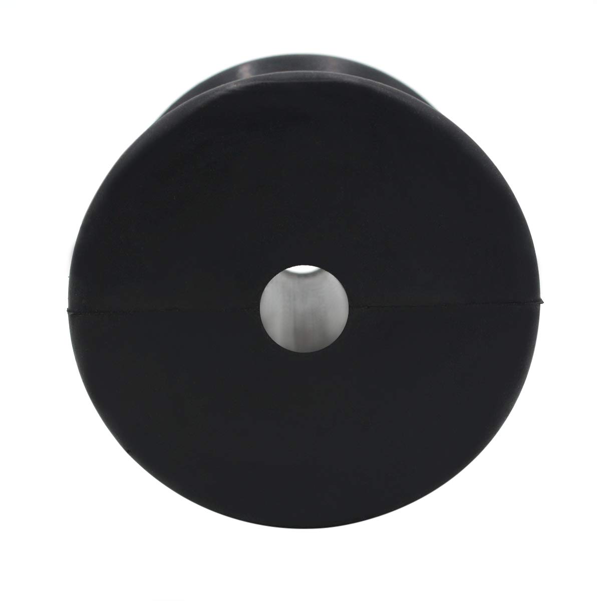 GHmarine 3" Length x 3" Width Boat Trailer Bow Stop Roller Black Rubber by 1/2" Shaft