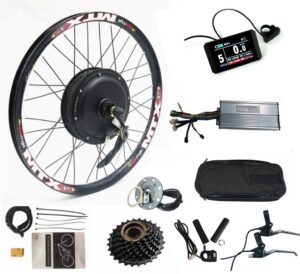 color display, electric bike conversion kit 52v 2000w rear motor wheel bicycle kit with sine wave controller, 7 speed flywheel (26inch)