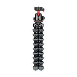 JOBY GorillaPod 5K Kit + Rig Upgrade, Professional Tripod Stand with Ball Head for DSLR or Mirrorless Cameras with Lens (up to 11lbs/5kg) Black/Charcoal Bundle with 64GB SD Card, Cloth