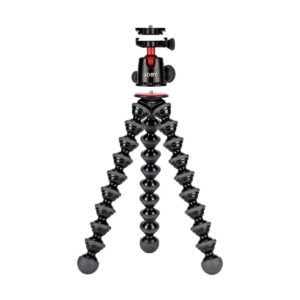 JOBY GorillaPod 5K Kit + Rig Upgrade, Professional Tripod Stand with Ball Head for DSLR or Mirrorless Cameras with Lens (up to 11lbs/5kg) Black/Charcoal Bundle with 64GB SD Card, Cloth