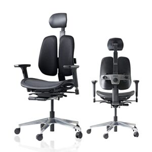 duorest [dual-backrests alpha - ergonomic office chair, home office desk chairs, executive office chair, best office chair for lower back pain, mesh office chair, office desk chair (black)