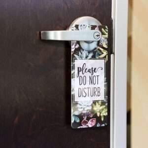 Juvale 3 Pack Do Not Disturb Door Hanger Sign, Welcome Please Knock, Double Sided (Succulents)