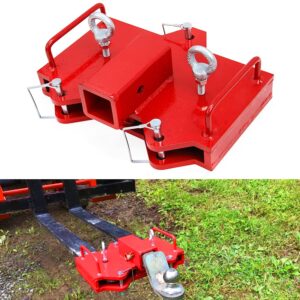 elitewill 2" trailer hitch receiver forklift towing attachment fit for dual pallet forks