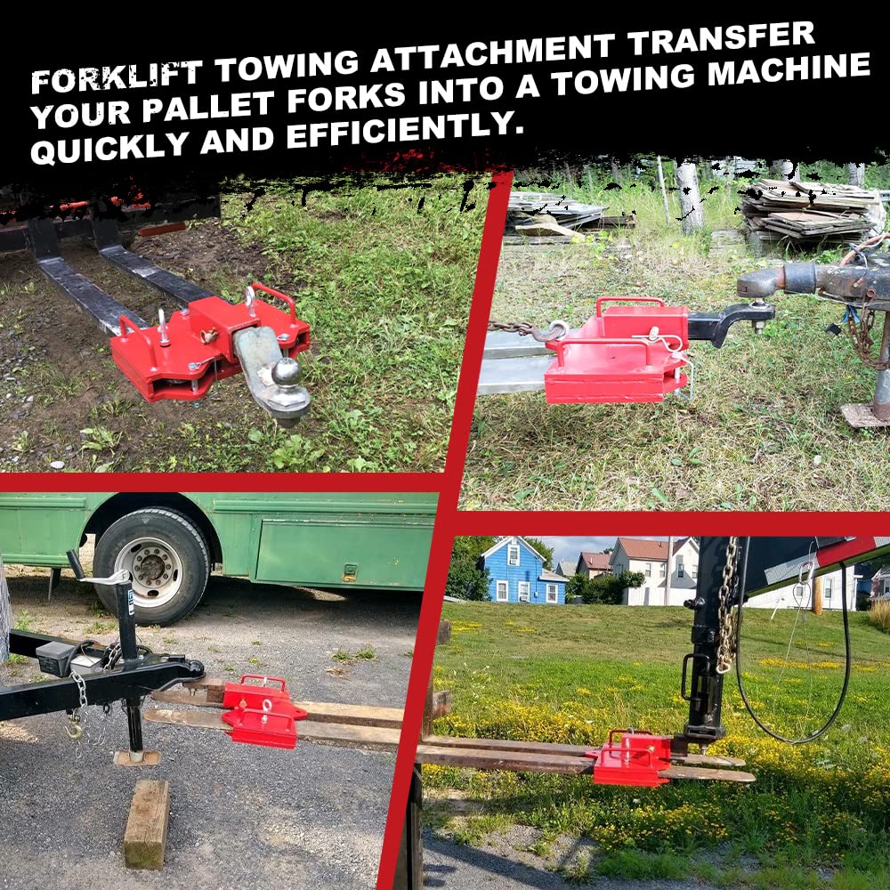 ELITEWILL 2" Trailer Hitch Receiver Forklift Towing Attachment Fit for Dual Pallet Forks