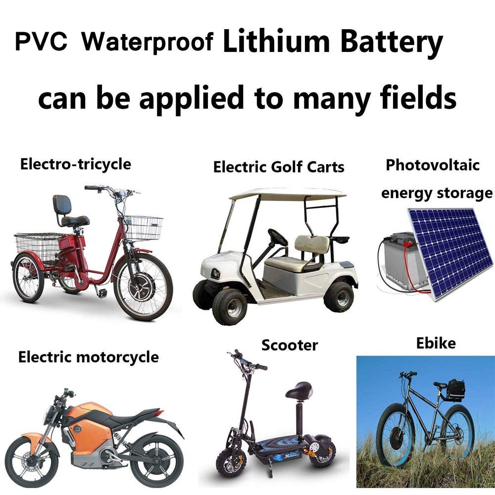 72V 20AH Ebike Battery with 60A BMS Protection for 72V 3000W 2500W 2000W 1500W Ebike, Motorcycle, Scooter, Go Kart, PVC Lithium Battery Pack