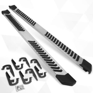 [Pair] 6 Inch Silver Stainless Running Boards/Side Steps/Nerf Bars Compatible with 04-14 Ford F-150 Crew Cab