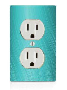 moonlight4225 wavy lines design blue teal aqua background electrical outlet plate, (not a decal) actual printed outlet cover