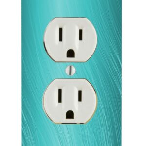 Moonlight4225 Wavy Lines Design Blue Teal Aqua Background Electrical Outlet Plate, (NOT A Decal) Actual Printed Outlet Cover