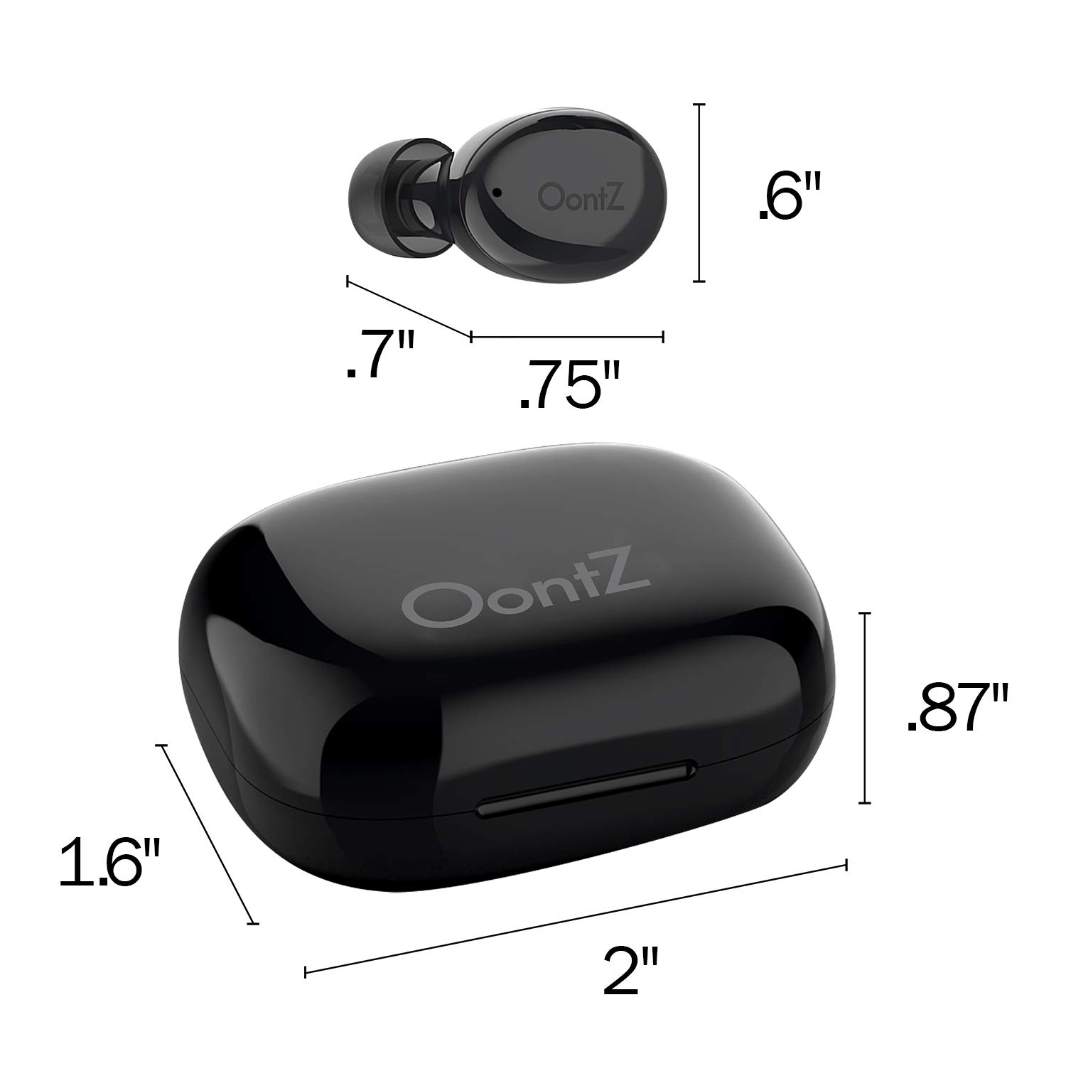 Cambridge Soundworks OontZ True Wireless BudZ, Bluetooth Wireless Sports Earbuds with Amazing Sound and Rich Bass, Compact Charging Case for up to 12 Hours Playtime, Sweatproof Earbuds (Black)