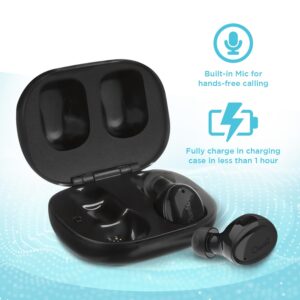 Cambridge Soundworks OontZ True Wireless BudZ, Bluetooth Wireless Sports Earbuds with Amazing Sound and Rich Bass, Compact Charging Case for up to 12 Hours Playtime, Sweatproof Earbuds (Black)