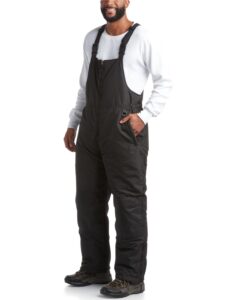cherokee men's snow bib - insulated waterproof snow pants ski/snowboard overalls (m-2xl), size x-large, black
