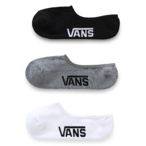 Vans"OFF THE WALL" Classic Super No Show Socks 3-Pack Black/Grey/White Mens Shoe Size 6.5-9 VN0A3N42ASR