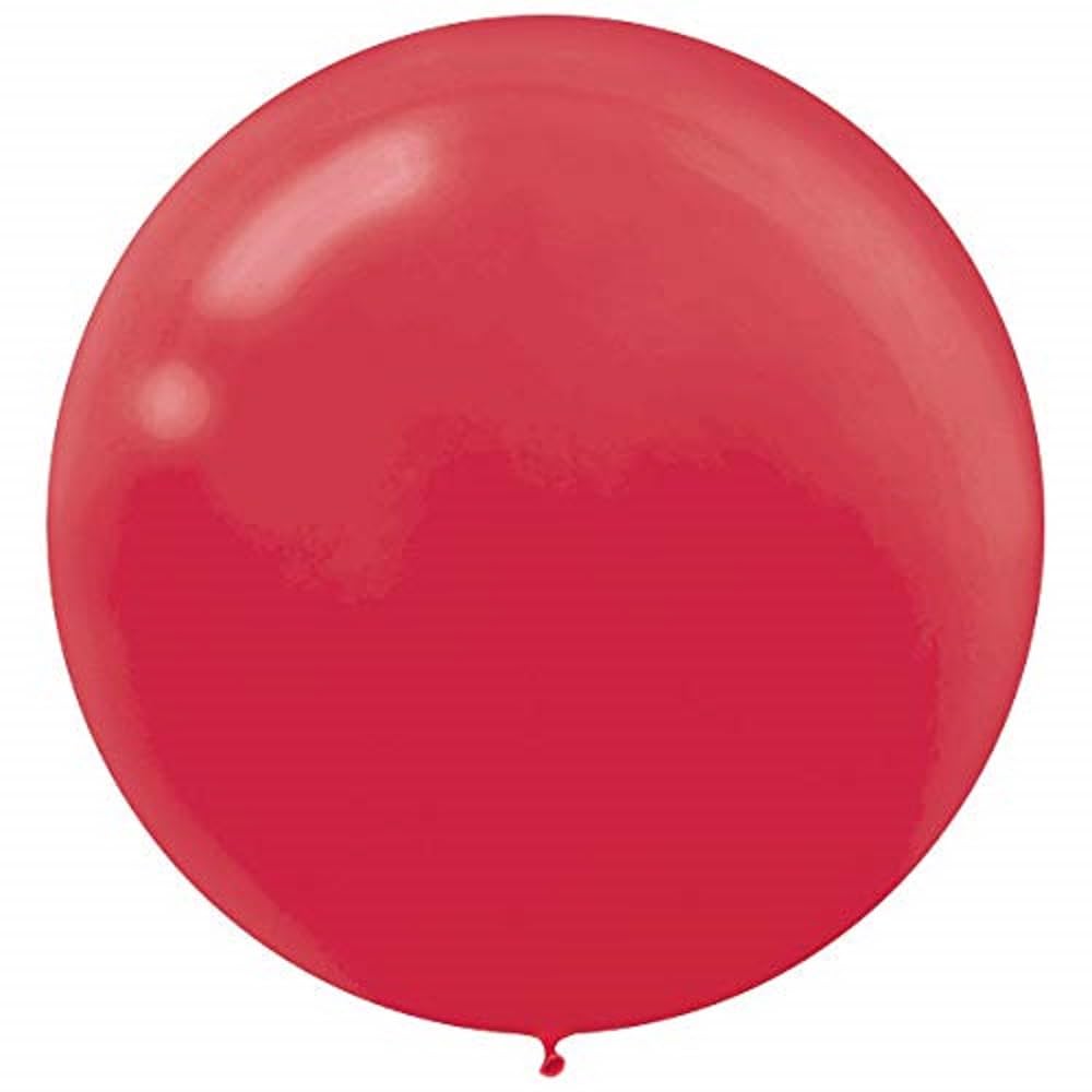 Apple Red Round Latex Balloons - 24" (Pack Of 25) - Perfect For Parties, Celebrations & Holiday Decorations