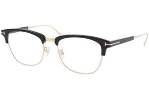 eyeglasses tom ford ft 5590 -f-b 001 shiny black, rose gold/blue block lenses