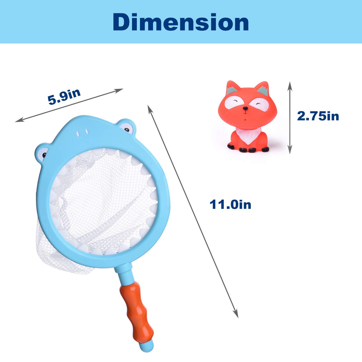 FUN LITTLE TOYS 18PCS Baby Bath Toys with Soft Cute Ocean Animals Bath Squirters and Fishing Net, Water Toys for Kids