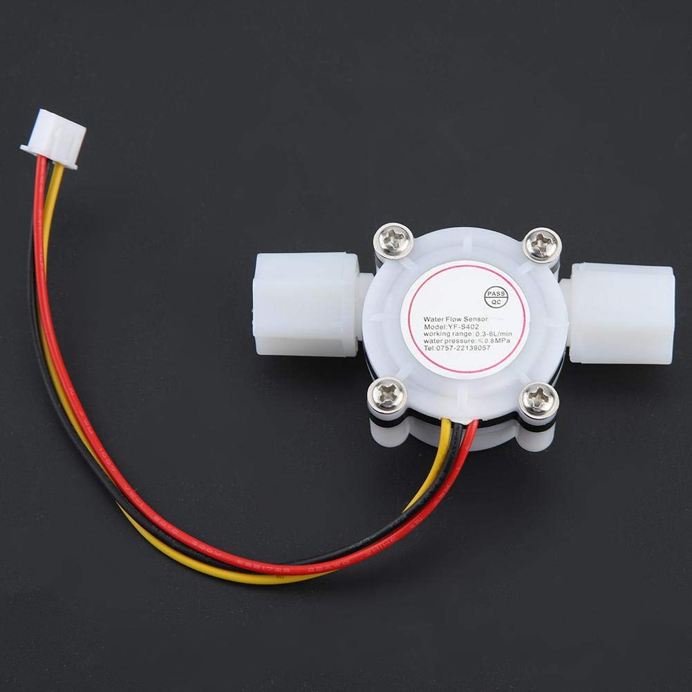 2PCS G1/4" Water Flow Sensor Switch Hall Effect Sensor Flowmeter Water Flow Counter Quick Connect Fluid Meter for Water Cooler Coffee Machine Drinking Fountain DC5V 0.153L/min