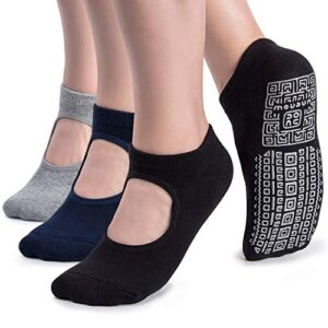 unenow non slip grip yoga socks for women with cushion for pilates, barre, dance