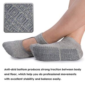 unenow Non Slip Grip Yoga Socks for Women with Cushion for Pilates, Barre, Dance