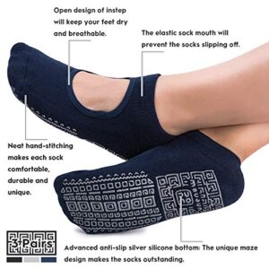 unenow Non Slip Grip Yoga Socks for Women with Cushion for Pilates, Barre, Dance