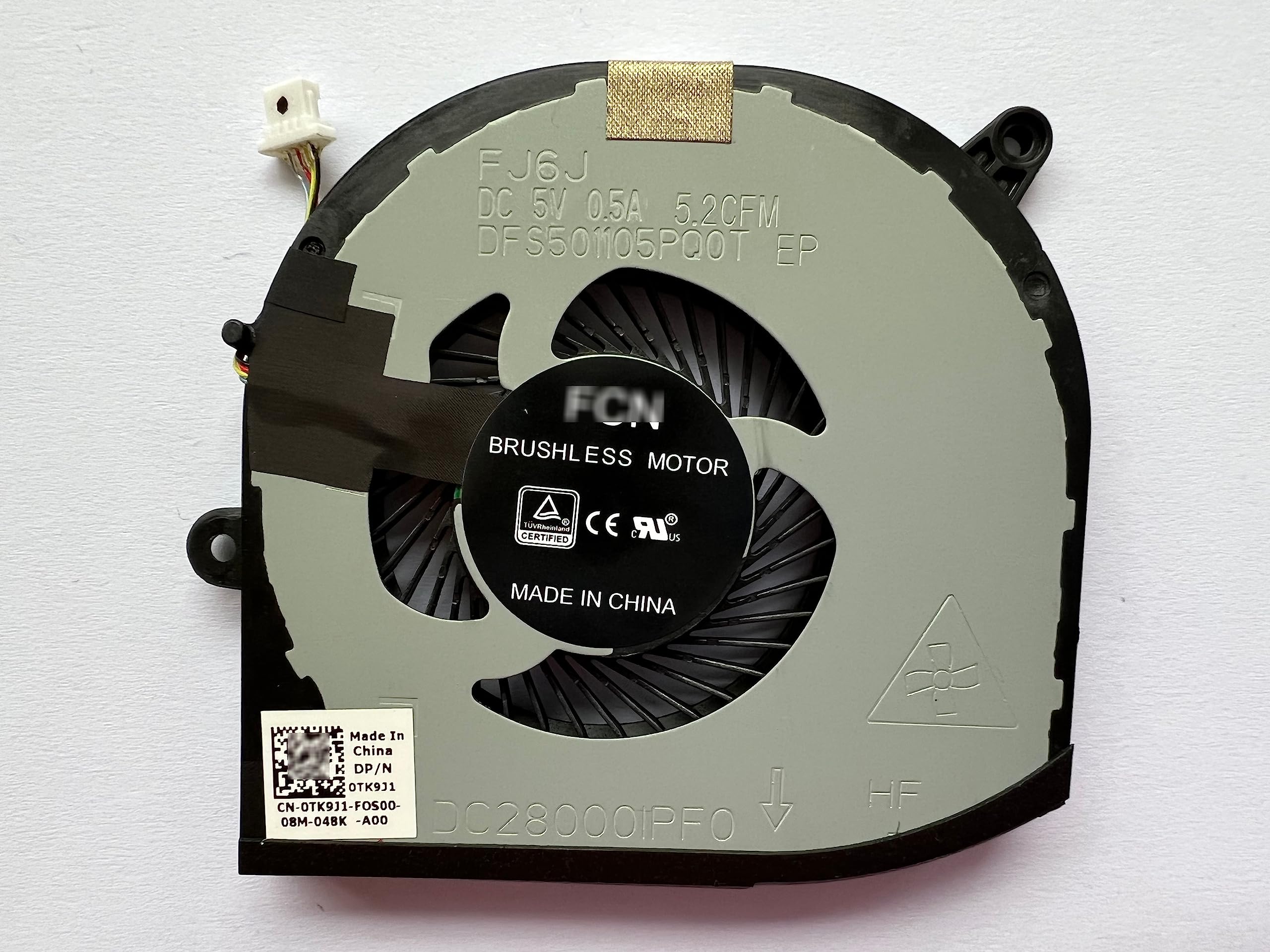 HK-PART Fan Replacement for Dell XPS 15-9570 CPU Gpu Cooling Fan Set TK9J1 08YY9