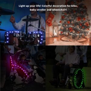 TINANA LED Bike Wheel Lights Ultra Bright Waterproof Bicycle Spoke Lights Cycling Decoration Safety Warning Tire Strip Light for Kids Adults Night Riding 1Pack (Multicolor)