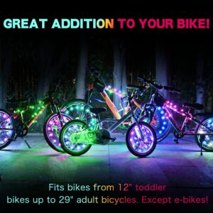 TINANA LED Bike Wheel Lights Ultra Bright Waterproof Bicycle Spoke Lights Cycling Decoration Safety Warning Tire Strip Light for Kids Adults Night Riding 1Pack (Multicolor)