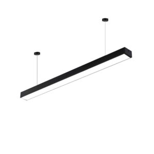 runnup led strips architectural suspended direct indirect linear linkable dimmable office light fixture 32w/3500lm/6000k commercial lighting market garage basement black finish 47.27inch