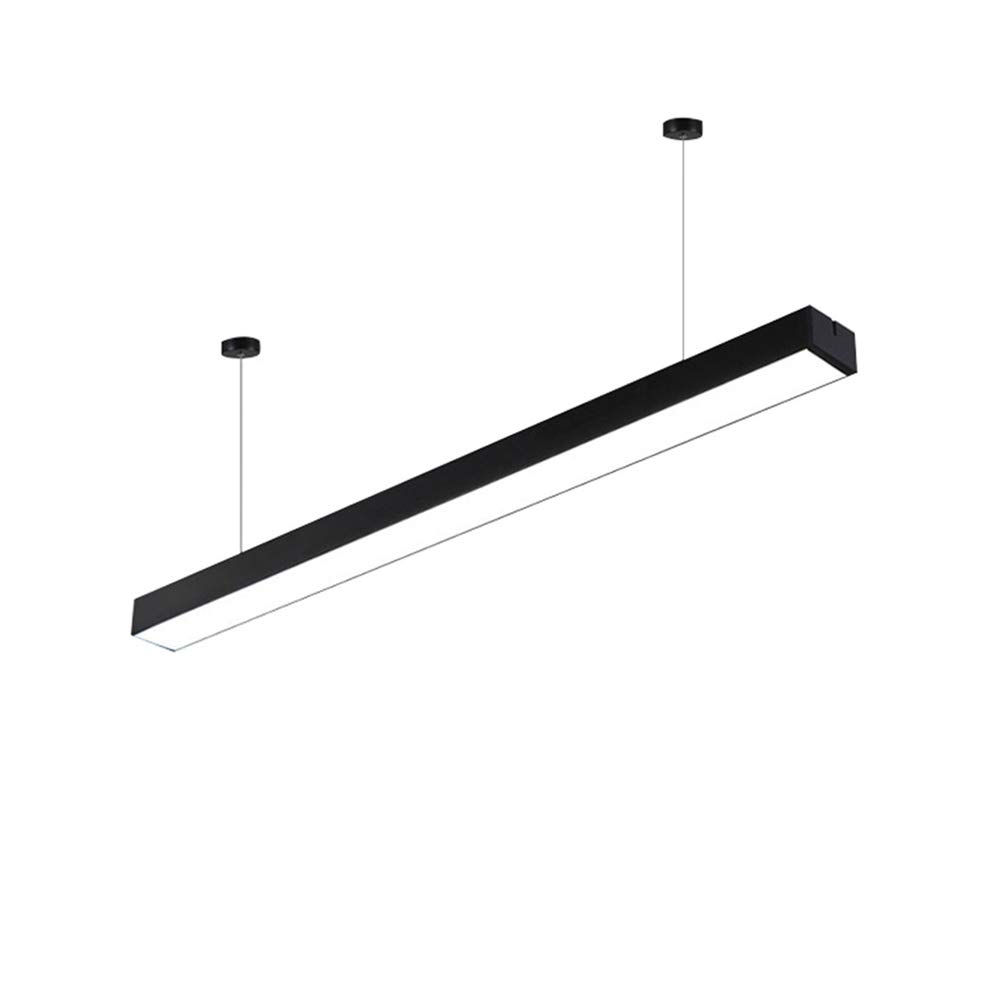 RUNNUP LED Strips Architectural Suspended Direct Indirect Linear Linkable Dimmable Office Light Fixture 32W/3500LM/6000K Commercial Lighting Market Garage Basement Black Finish 47.27inch