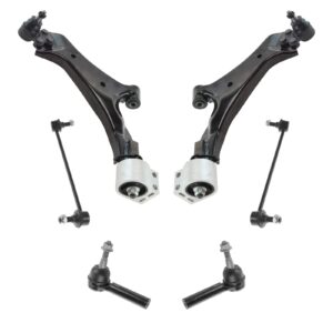 trq 6 piece steering & suspension kit control arms w/ball joints sway bar links tie rods kit for 2010-2016 chevy equinox / 2010-2016 gmc terrain
