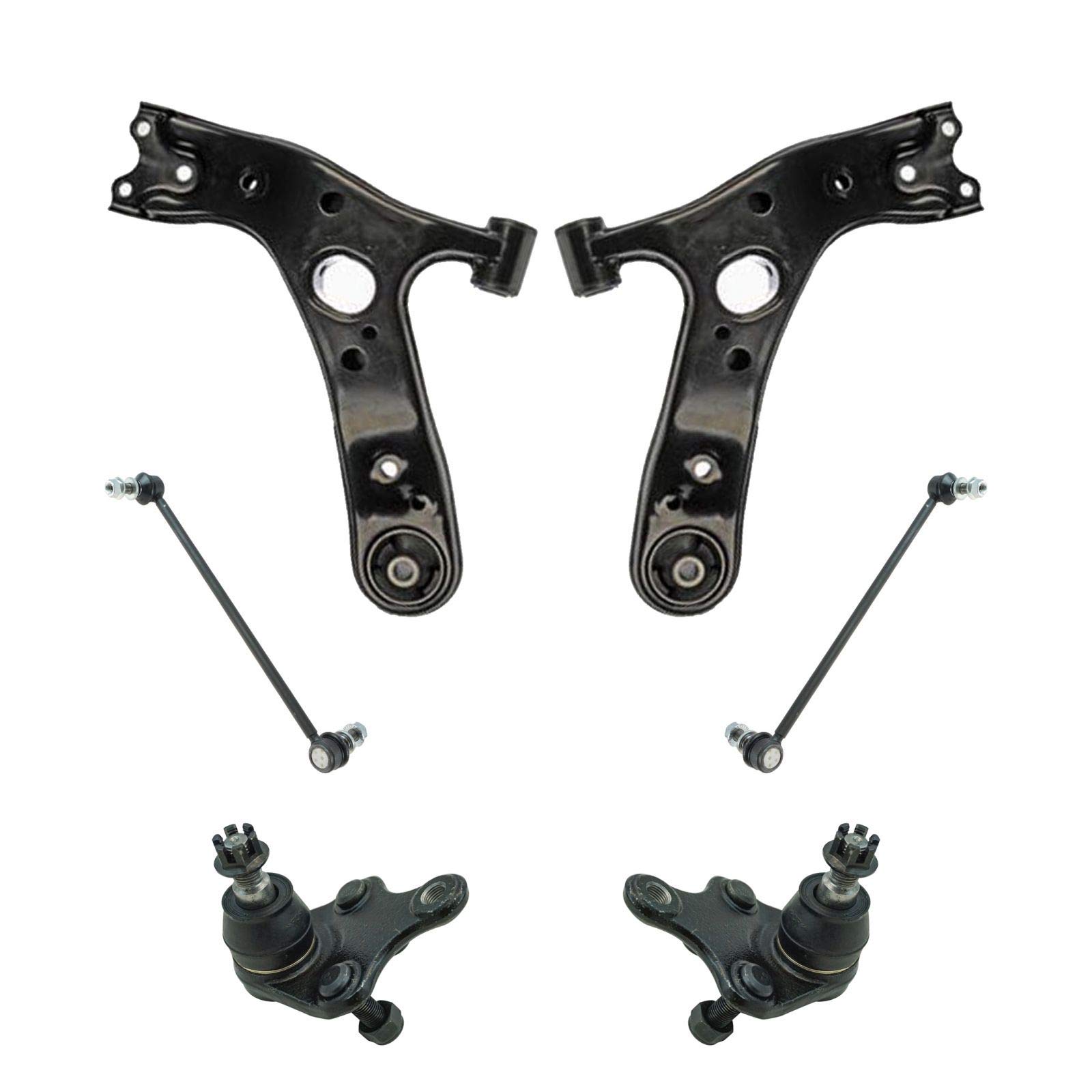 TRQ 6 Piece Front Suspension Kit Control Arms Ball Joints & Sway Bar Links for 2011-2016 Scion tC / 2008-2015 Scion xB