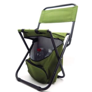 httmt- et-seat002 -backrest fishing chair pvc water resistant portable folding with ice thermos bag