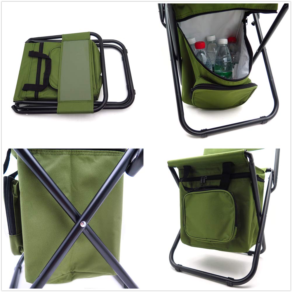 HTTMT- ET-Seat002 -Backrest Fishing Chair PVC Water Resistant Portable Folding With Ice Thermos Bag