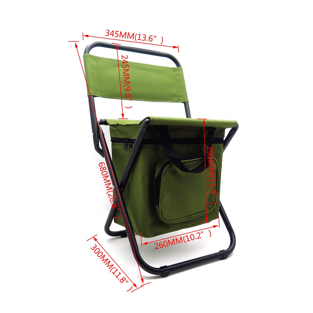 HTTMT- ET-Seat002 -Backrest Fishing Chair PVC Water Resistant Portable Folding With Ice Thermos Bag