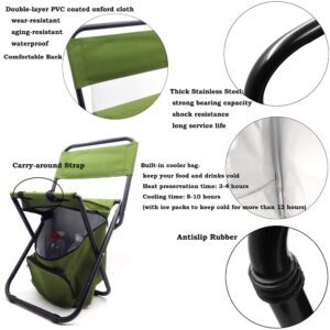 HTTMT- ET-Seat002 -Backrest Fishing Chair PVC Water Resistant Portable Folding With Ice Thermos Bag