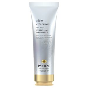 pantene silver expressions moisturizing sulfate free conditioner, for gray/silverwhite dyed and color treated hair, 8 fl oz