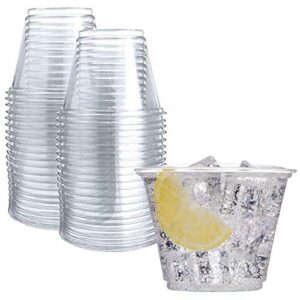 prestee clear plastic party cups disposable - pet clear water plastic cup disposable - plastic wine cups - clear disposable cups - small cups - plastic drinking cups (50ct 9oz)