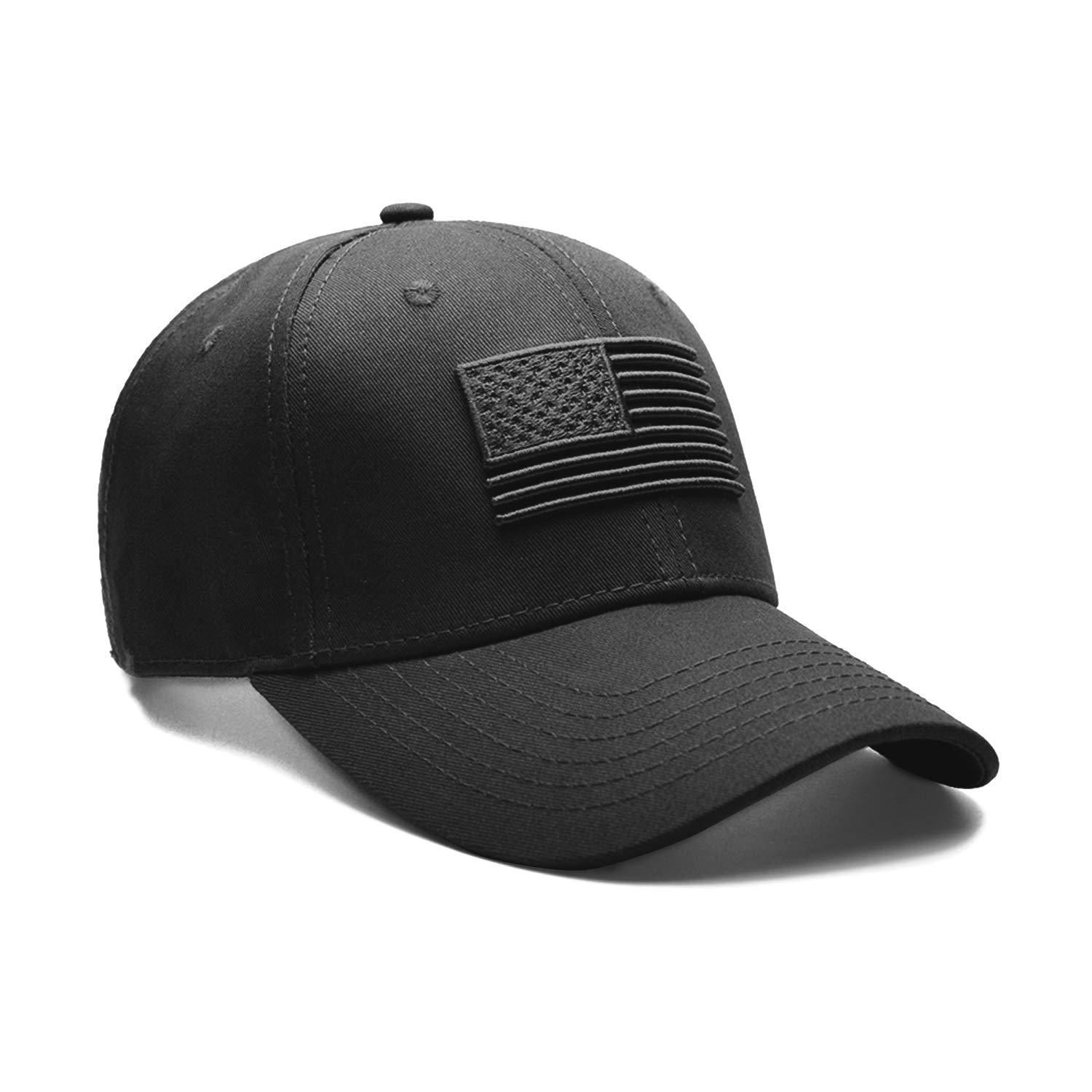 USA Flag Hat Adjustable Unisex Fashion Men Vogue Woman Baseball Cap Low Profile American Tactical Ballcap Trucker (Flag Black)