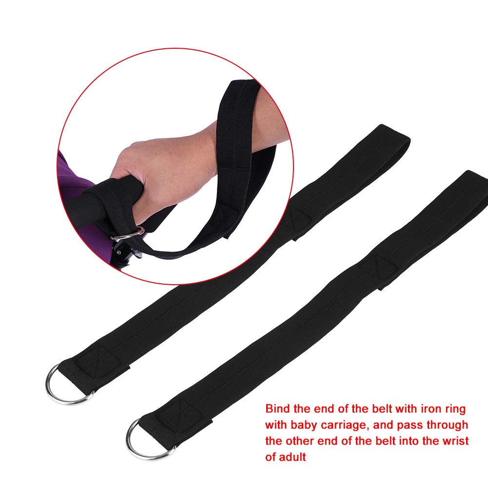 Baby Stroller Safety Wrist Strap, 1Pc Black Safety Belt Wrist Strap Multi Function Stroller Handy Hooks for Baby Stroller Pram