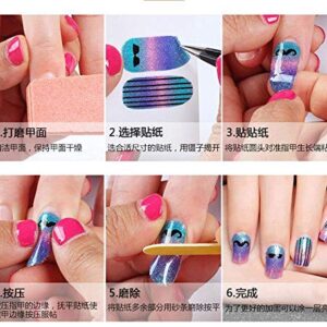 NAIL ANGEL 12pcs Nail Art Full-Cover Sticker Nail Art Wrap Christmas Series Full Cover Sticker Nail Strips for Women Winter Strips 10052