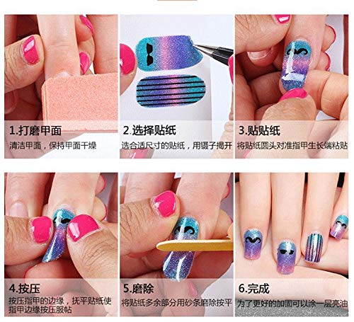 NAIL ANGEL 12pcs Nail Art Full-Cover Sticker Nail Art Wrap Christmas Series Full Cover Sticker Nail Strips for Women Winter Strips 10052