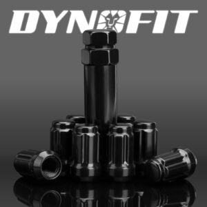 ATV 3/8"-24 Lug Nuts for Polaris Sportsman 335/400/500/570/600/700/800, dynofit 16pcs Black 6 Spline Drive Conical/Cone Lugnuts for RZR 170/800-s/XP 900 and More Aftermarket Wheels/Rim