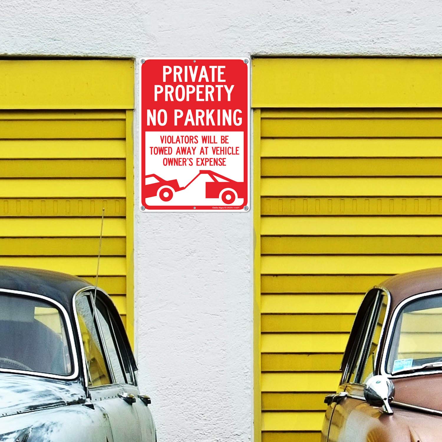 (2 Pack) Private Property No Parking - Violators Will Be Towed Away at Vehicle Owner's Expense Sign, Reflective .40 Rust Free Aluminum 14 x 10, UV Protected, Weather Resistant, Waterproof, Durable Ink