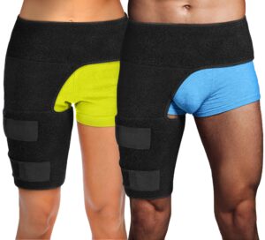hip brace thigh compression sleeve | hip sciatica pain relief device brace | hamstring & groin compression sleeve wrap for sciatic nerve relief | hip support brace for women & men | large / right
