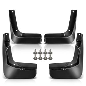 a-premium set of 4pcs mud flaps splash guards mudguards mudflaps with hardware kits accessory compatible with ford fusion, 2013-2018, sedan, black color, front lh rh and rear lh rh