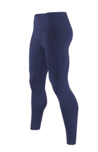 9m mens ultra soft thermal underwear leggings bottoms - compression pants with fleece lined, navy blue, medium