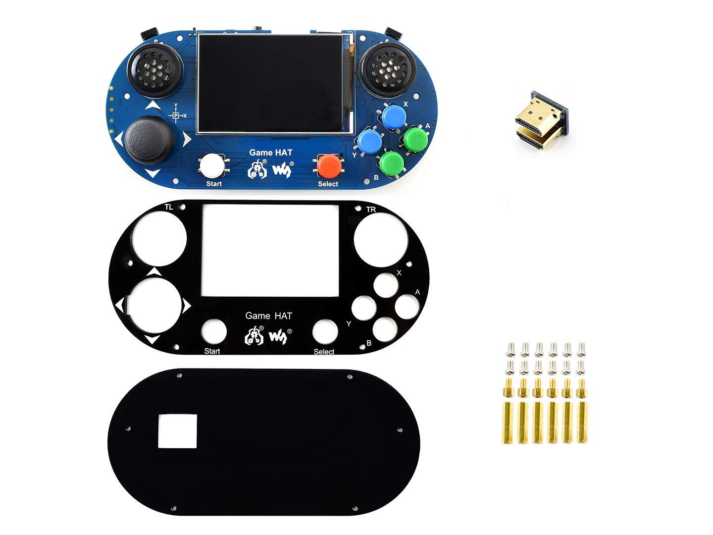 Game HAT/Game Console/Gamepad Kit for Raspberry Pi A+/B+/2B/3B/3B+/Zero W with 3.5inch IPS Screen 480x320 60 Frame