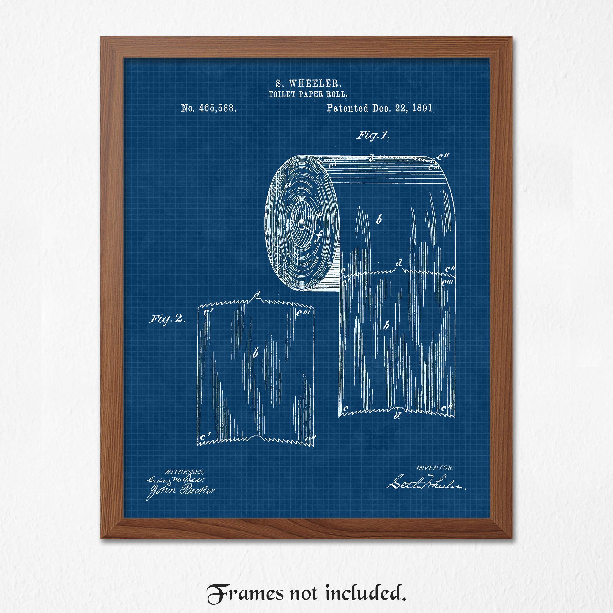 Vintage Toilet Tissue Patent Prints, 1 (11x14) Unframed Photos, Wall Art Decor Gifts for Home Office Man Cave Garage Shop Studio Lounge Bar Diner School College Student Teacher Bathroom Whimsical Fans