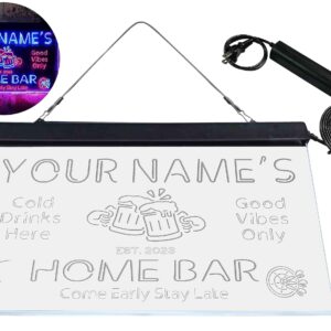 ADVPRO Personalized Your Name Custom Home Bar Beer Established Year Dual Color LED Neon Sign Red & Blue 24 x 16 Inches st6s64-p1-tm-rb