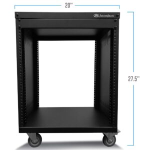 AxcessAbles 12U AV Rack Stand | 12 Space Component Rack Cabinet | Removable Side Panels for Open-Frame | 550lb Capacity Four Post Network Server Case| 19-Inch Rack-mountable Cabinet (RK12U)