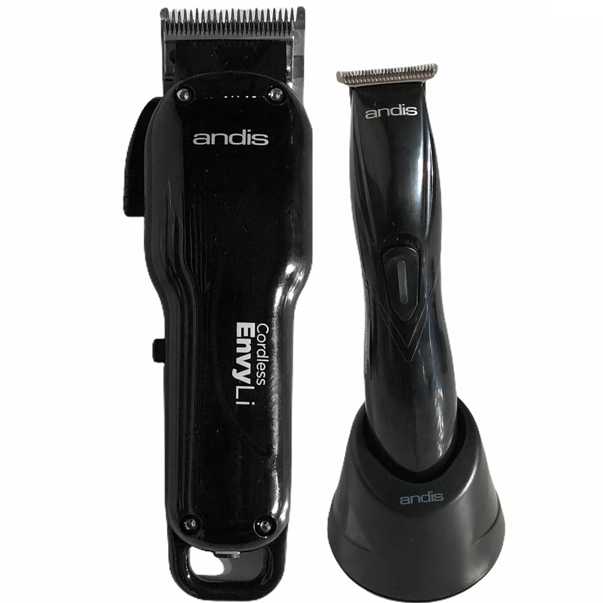 Andis Professional Cordless Fade Combo Envy Li Clipper & Slimline Li Trimmer 75020, Black